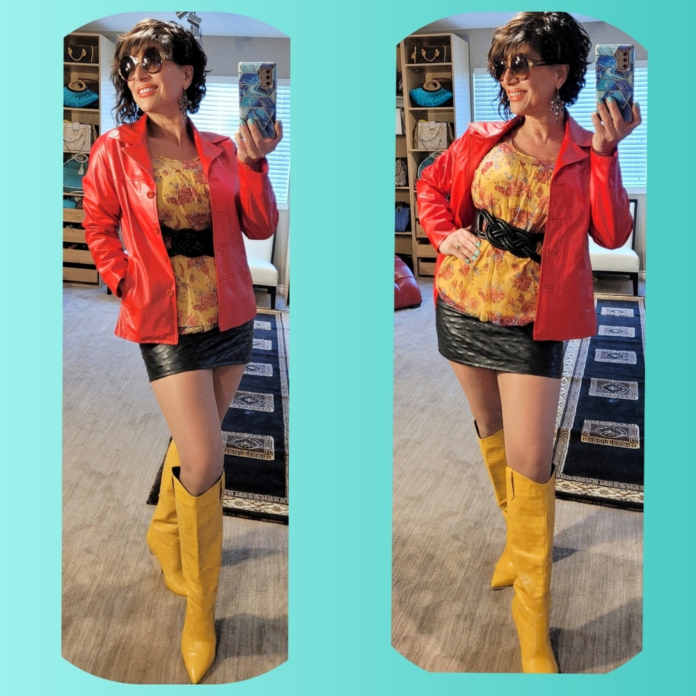 🎈Marco outerwear red pleather jacket